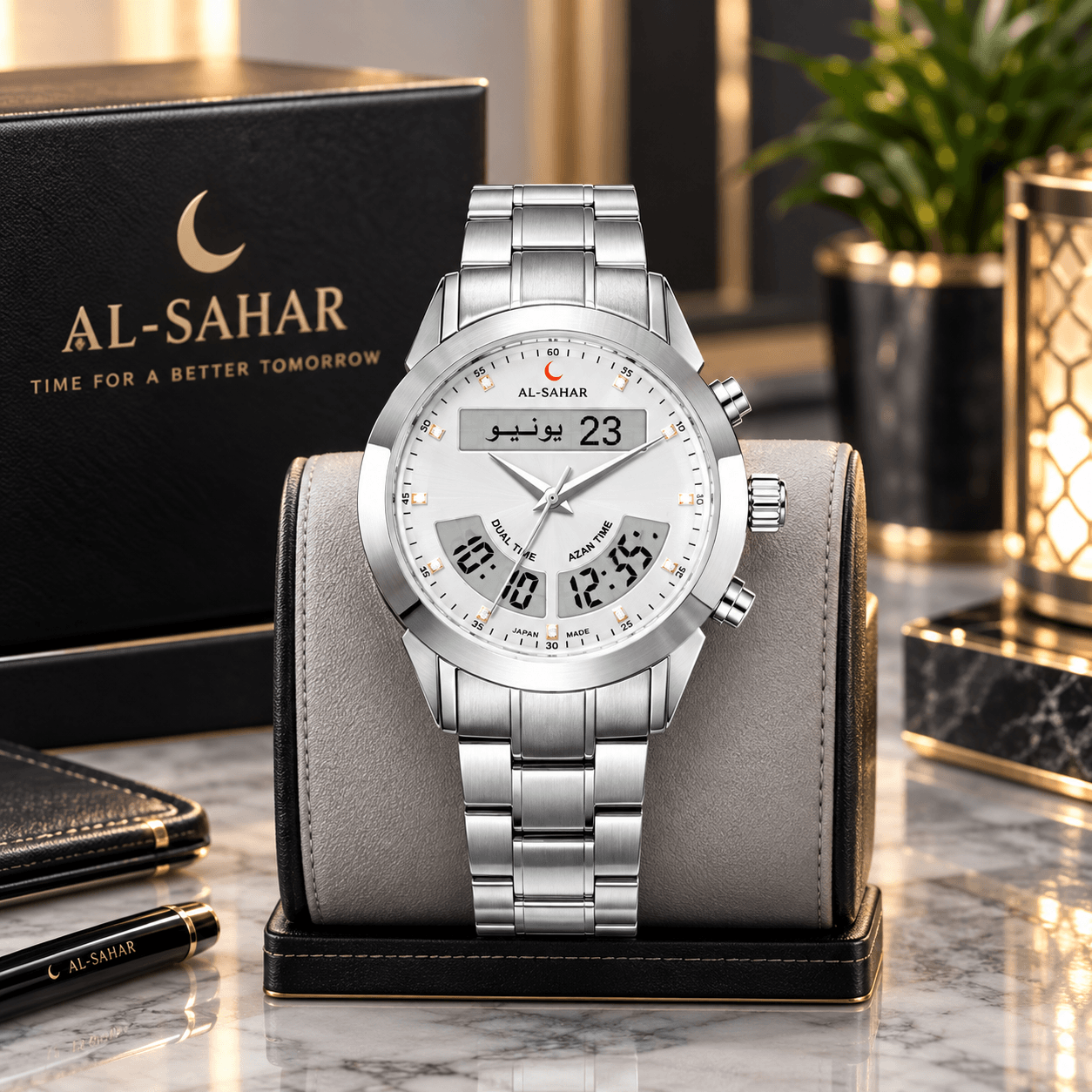 AL-SAHAR Azan Luxury Watch Model AS-P012SW