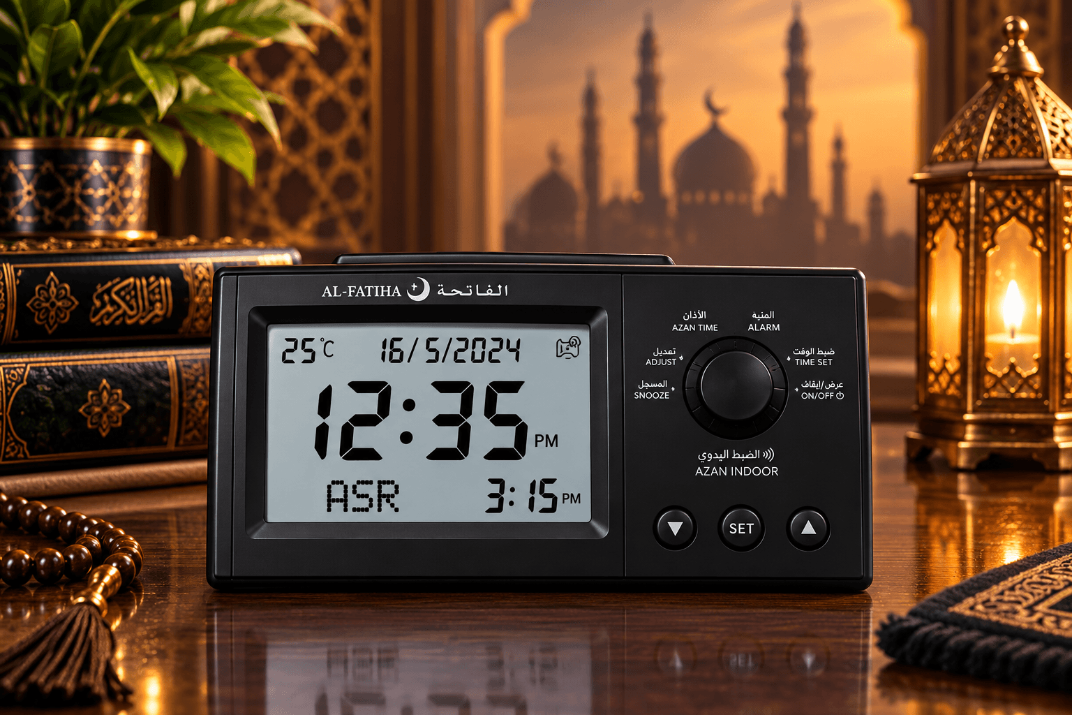 Al-Fatiha Table Azan Clock FAJ-101