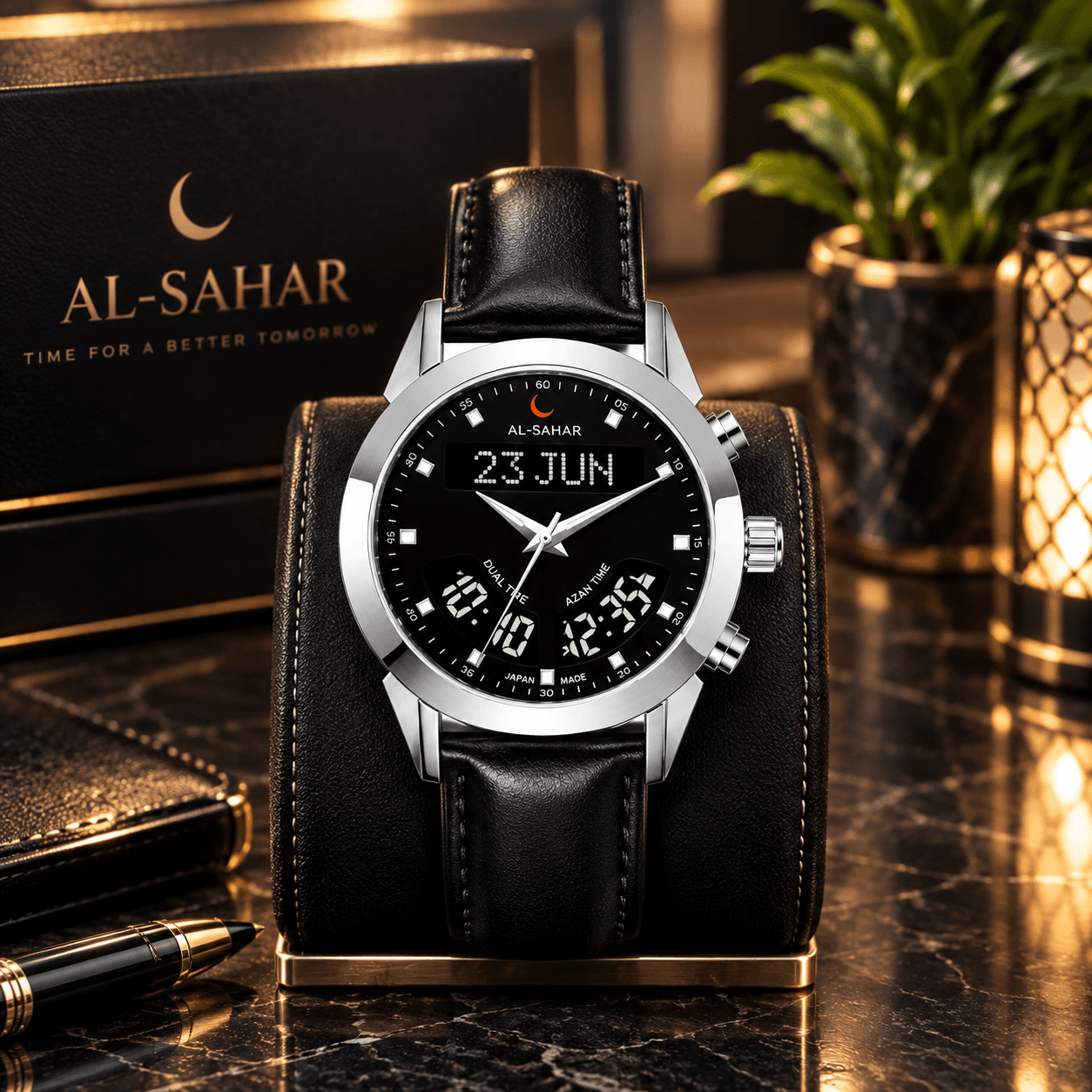 AL-SAHAR Azan Luxury Watch Model AS-P012SBL