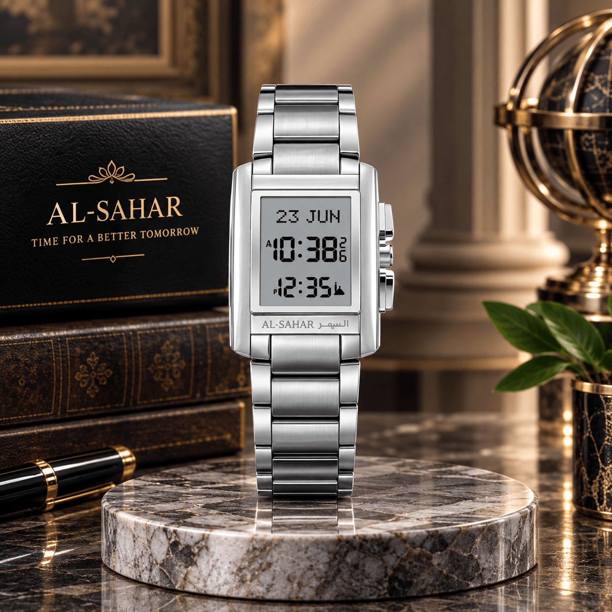 Al-Sahar Square Silver Watch Model AS-T006 SW