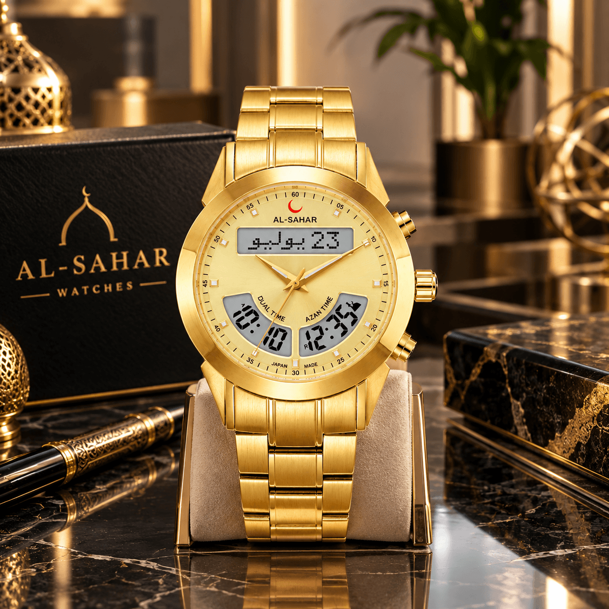 AL-SAHAR Azan Luxury Watch Model AS-P012FG