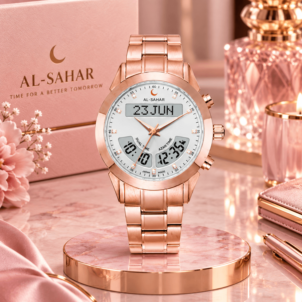 AL-SAHAR Azan Luxury Watch Model AS-P012RW