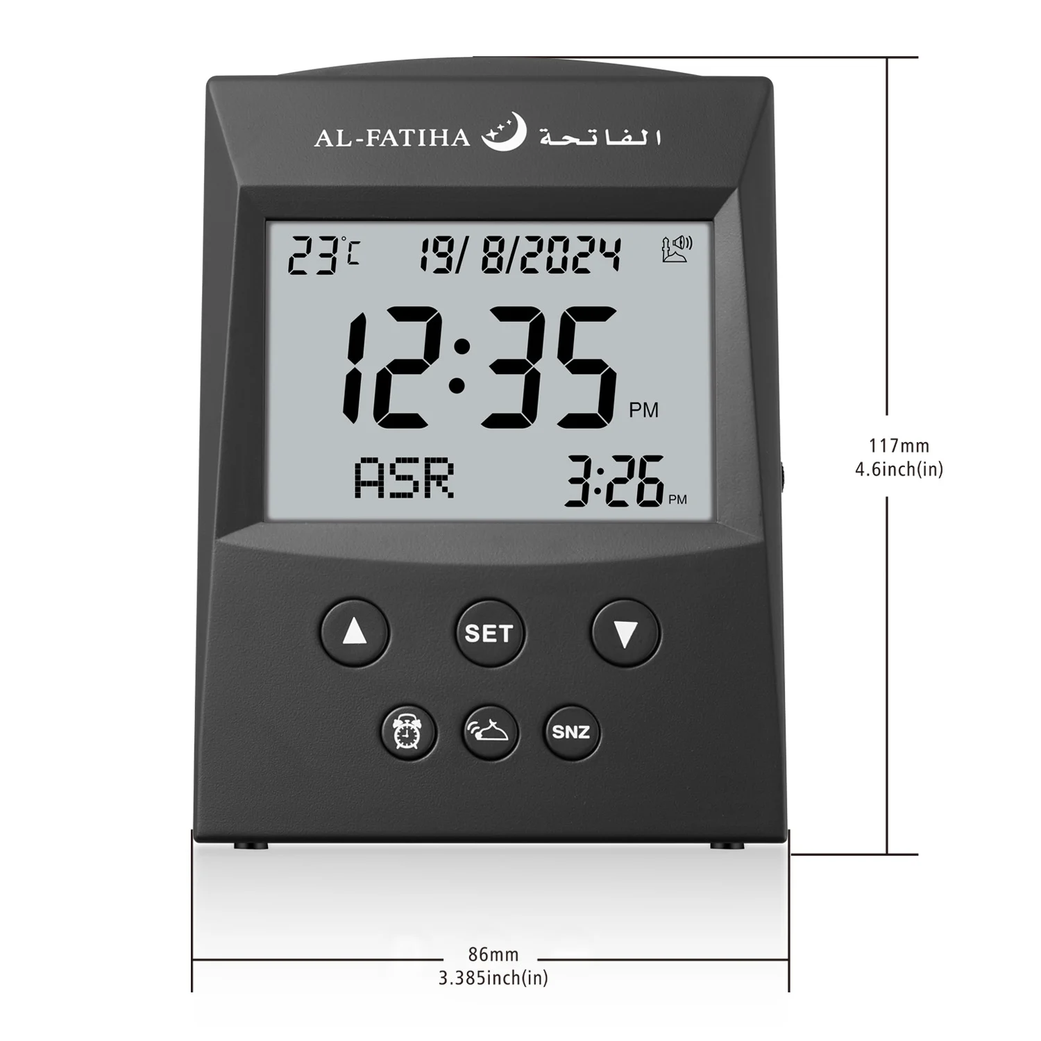 Al-Fatiha Table Azan Clock FAJ-103 - Image 4